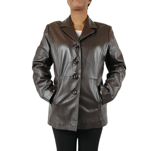Croft and Barrow Womens Brown Lambskin 